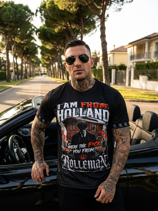 ROLLEMAN® | I Am From Holland | T-shirt | Zwart