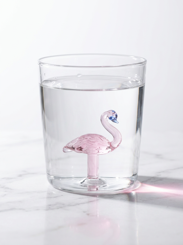 Flamingo Drinkglas met Dierenfiguur – 350 ml