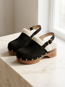 ROLLEMAN® Clogs Dames | Zwart | Faux Shearling