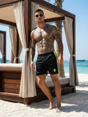 Bronisław - ROLLEMAN® Sport Short Zwart/Neon Geel (Matching Polo Beschikbaar)