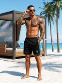 Mikołaj - ROLLEMAN® Sport Short Zwart/Turquoise (Matching Polo Beschikbaar)
