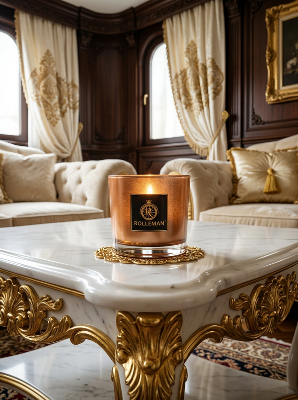 ROLLEMAN Glazen Theelichthouder | Amber