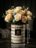 ROLLEMAN® Luxuriöse Dekovase | Windlicht | Glas | Creme | 19,5 cm
