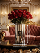 ROLLEMAN® Luxus Deko Vase | Windlicht | Spiegelglas Bronze | 20 cm