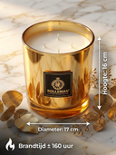 La Grande Dame — Luxury Scented Candle | 2,200 grams | 4 Wicks | Gold Glass Jar | ROLLEMAN® | Handmade in France