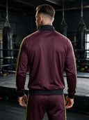 ROLLEMAN® Macellaio Heren Trainingsjasje – Bordeaux met Neon Geel en Zwart