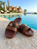 ROMANO | ROLLEMAN® | GOLD WHEEL SLIPPER | COGNAC EDITION