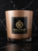 ROLLEMAN® Glazen Theelichthouder | Amber | XL + Geur Theelicht Calming Oudh