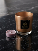 ROLLEMAN® Glazen Theelichthouder | Amber | XL + Geur Theelicht Calming Oudh