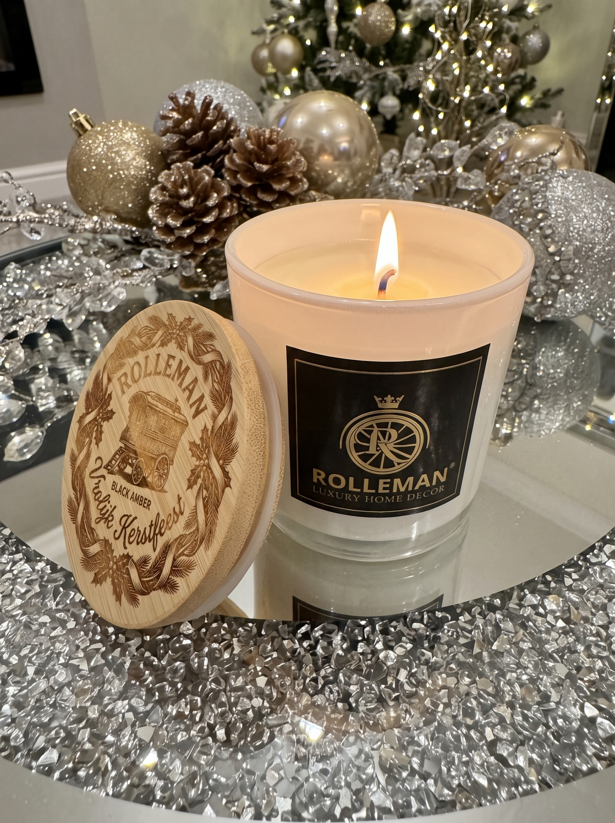 ROLLEMAN® Black Amber Scented Candle – Merry Christmas