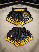 ROLLEMAN® Blaze – Unisex Kickboksbroek Zwart/Ambergoud