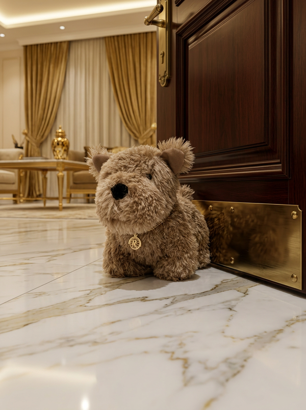 Bello | Pluche Hond | ROLLEMAN® Deurgewicht | Signature Edition | 30 × 16 × 17 cm