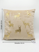 ROLLEMAN® Luxe Sierkussen | Gouden Rendieren | 45x45 cm