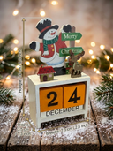 Houten Kerstkalender | Aftellen naar Kerst | Sneeuwpop Decoratie
