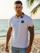 Lorenzo Wit Korte Mouw Polo Shirt voor Heren