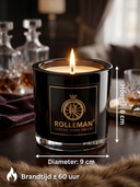 ROLLEMAN® Black Amber — Luxury Scented Candle in Black Glass | Hand-poured in France