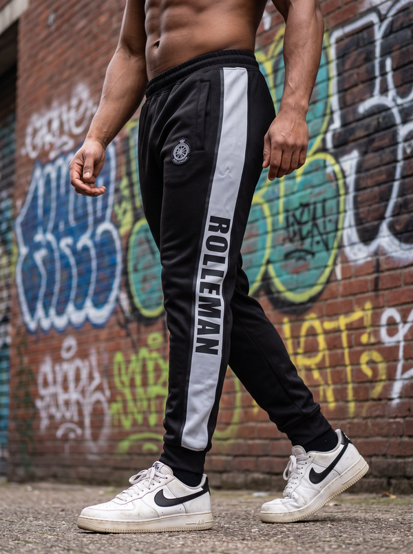 ROLLEMAN® Morello Heren Trainingsbroek – Zwart met Lichtgrijze Details