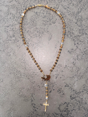 Ave Maria Nomads Rozenkrans | Gypsy Wagon| Zwart/Goud/Brons met Witte Kralen