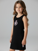 Kira Dress - Kids, jurk met roze geborduurd logo