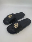 Queen | ROLLEMAN® Dames Slippers Zwart met Strass Embleem