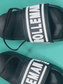 Maverick: Zwarte Kids Slippers met 3D ROLLEMAN Logo
