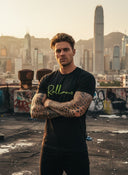 Dario - Heren T-Shirt ROLLEMAN® Neongeel 3D Opdruk Voor & Achter