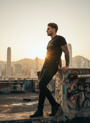 Dario - Heren T-Shirt ROLLEMAN® Neongeel 3D Opdruk Voor & Achter