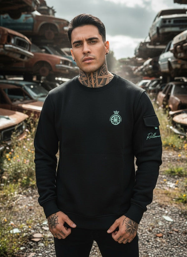 Diego - Luxury Men's Sweater with Embroidery on the Chest and Arm Pocket